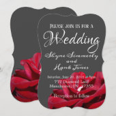 Marsala Bourgogne et Faire-part de mariage gris (Devant / Derrière)