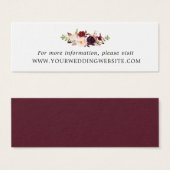 Marsala Bourgogne Mariage Floral Cartes du site (Devant & derrière)