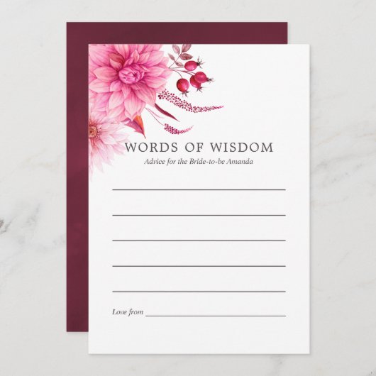 Marsala - Bourgondië en Blush herfst bruids advies (Voorkant / Achterkant)