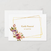 Marsala Bronze Rozen Floral Wedding RSVP (Voorkant / Achterkant)