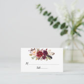 Marsala Burgundy Boho Roses Plat Place Cartes (Debout devant)