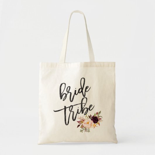 Marsala burgundy Floral bride tribe Tote Bag (Voorkant)