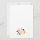 Marsala Burgundy Floral Faire-part de mariage (Dos)