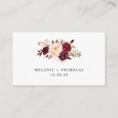 Marsala Burgundy Floral rsvp Informatiekaartje