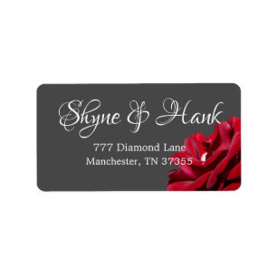 Marsala Burgundy Floral Wedding Adresetiketten Etiket