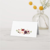 Marsala Burgundy Floral Wedding Place Card (Achterkant)