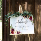 Marsala Burgundy Mariage Affiche de bienvenue