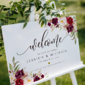 Marsala Burgundy Mariage Affiche de bienvenue