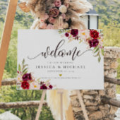 Marsala Burgundy Mariage Affiche de bienvenue