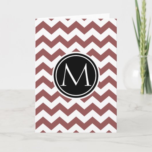 Marsala Chevron décoré d'un monogramme (Devant)