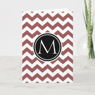 Marsala Chevron décoré d'un monogramme