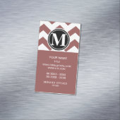 Marsala Chevron Monogrammed Magnetisch Visitekaartje (Voorbeeld)