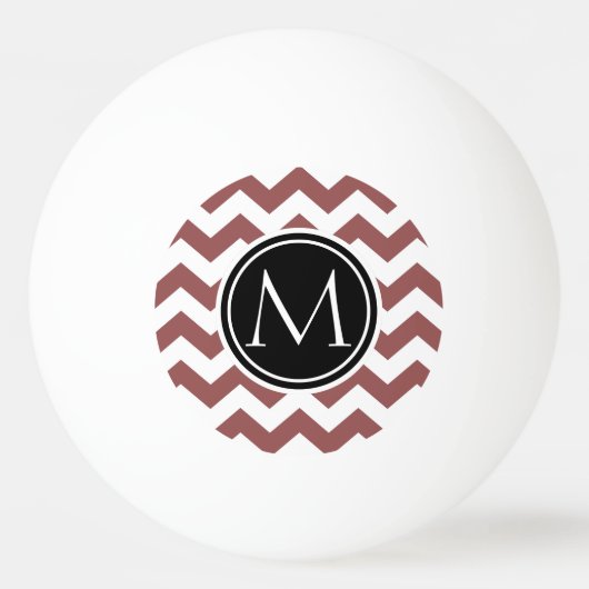 Marsala Chevron Monogrammed Pingpongballen (Voorkant)