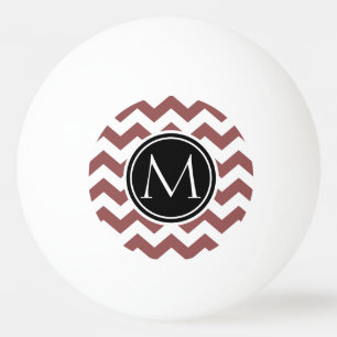 Marsala Chevron Monogrammed Pingpongballen