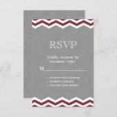 Marsala Chevrons sur Grey RSVP (Devant / Derrière)