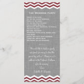 Marsala Chevrons sur le programme de mariage gris (Dos)