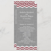 Marsala Chevrons sur le programme de mariage gris (Devant / Derrière)