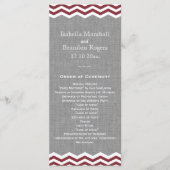 Marsala Chevrons sur le programme de mariage gris (Devant)