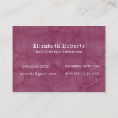 Marsala Chic Floral Camera Weddenschap Fotograaf Visitekaartje (Achterkant)