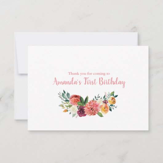 Marsala Citrouille Carte de remerciements d'annive (Dos)