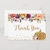 Marsala Citrouille Carte de remerciements d'annive (Devant / Derrière)
