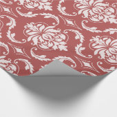 Marsala Classic Damask Pattern Cadeaupapier (Hoek)