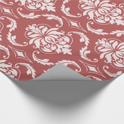 Marsala Classic Damask Pattern Cadeaupapier (Hoek)