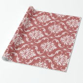 Marsala Classic Damask Pattern Cadeaupapier (Uitgerold)