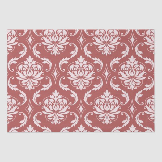 Marsala Classic Damask Pattern Tissuepapier (Voorkant)