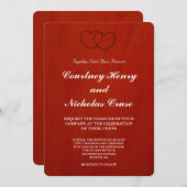 Marsala Crimson Mariage Invitations (Devant / Derrière)