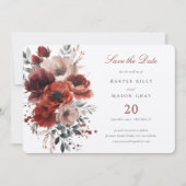 Marsala Elegance Save the Date Kaart (Voorkant)