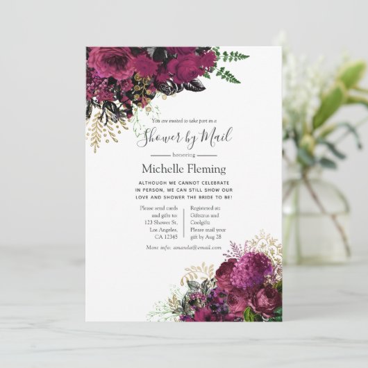 Marsala en Goud Vrijgezellenfeest per Mail Kaart (Staand voorkant)