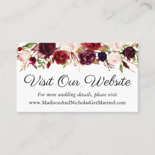 Marsala en Pink Wedding Website Insteekkaarten Visitekaartje