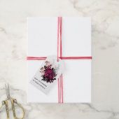 Marsala en Rose Goud Bloem Cadeaulabel (Met Touw)