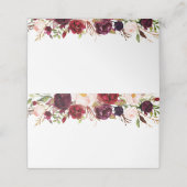 Marsala en roze bloemen bruiloft voedsel label Kaa (Buitenkant ongevouwen)