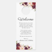 Marsala en roze bloemenbruiloft deur hangers (Achterkant)