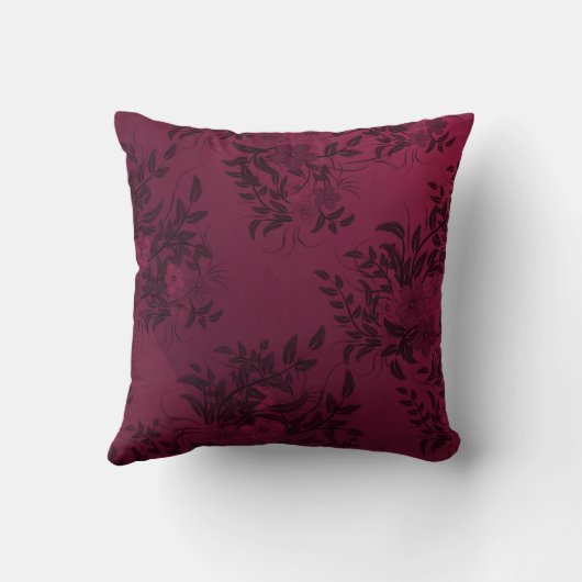 Marsala en Roze Waterverf Peony Wedding Pillow Kussen (Achterkant)