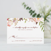 Marsala et Gold Boho Garden Carte de réponse de ma (Debout devant)