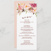 Marsala et Gold Boho Garden Menu de mariage (Devant / Derrière)