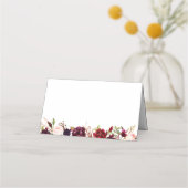 Marsala et Mariage rose floral plié Cartes de lieu (Dos)