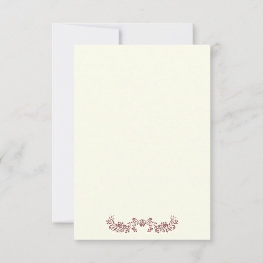 Marsala feuillage couronne mariage RSVP (Dos)