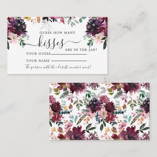 Marsala Fleurs Combien de Baisers Douche Carte de (Devant / Derrière)