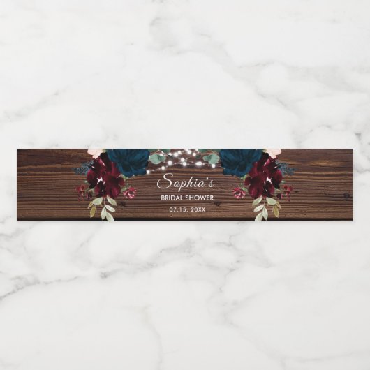 Marsala & Fleurs de marine Étiquettes rustiques de (Étiquettes simples)