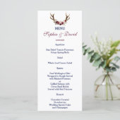 Marsala Floral Antlers Marine Blue Fall Menu (Debout devant)
