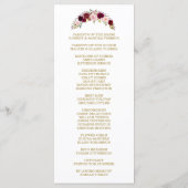 Marsala Floral Antlers Navy Blue Wedding Programme Programma (Achterkant)