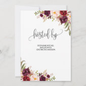 Marsala Floral Corners Bridal Shower Uitnodiging (Achterkant)