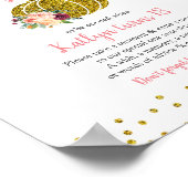 Marsala Floral Pumpkin Time Capsule Sign Poster (Hoek)