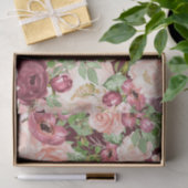 Marsala Floral Rustic Monogram Letter Initiaal Tissuepapier (Geschenk)