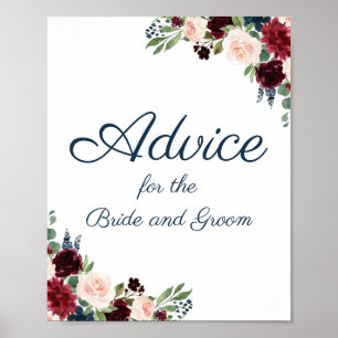 Marsala Floral Wedding Advice Poster