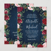 Marsala Floral Winter Rustic Wedding Invitations (Devant / Derrière)